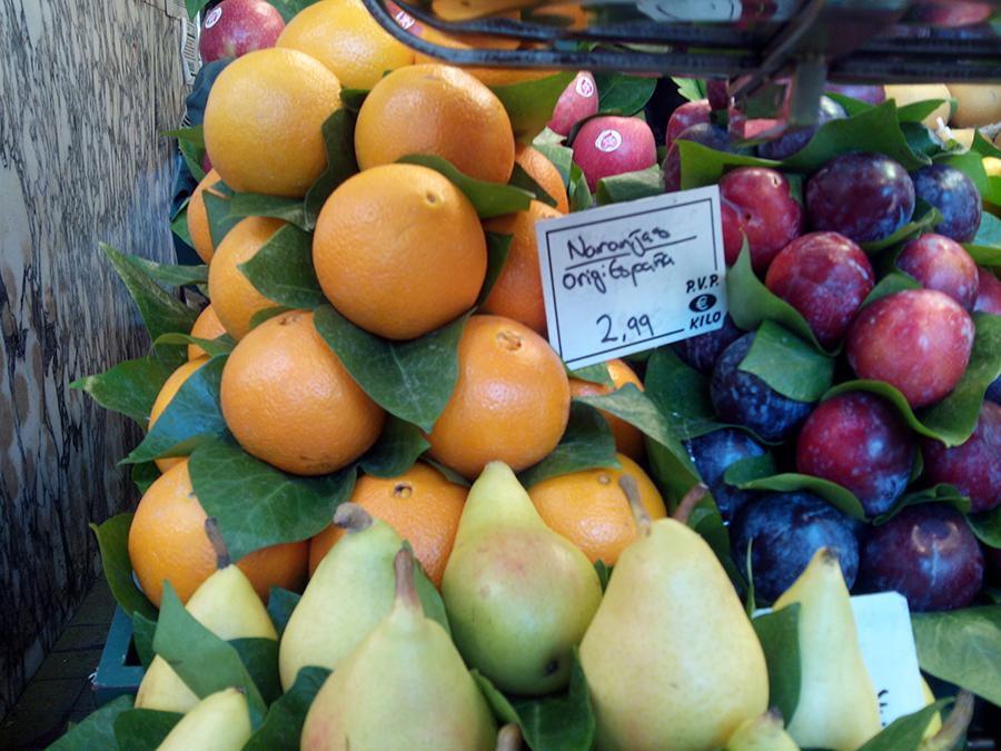 Precio por Kilos de las Naranjas del Mercado de la Boqueria